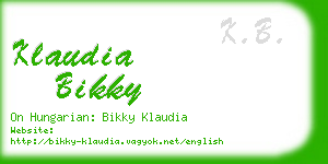 klaudia bikky business card